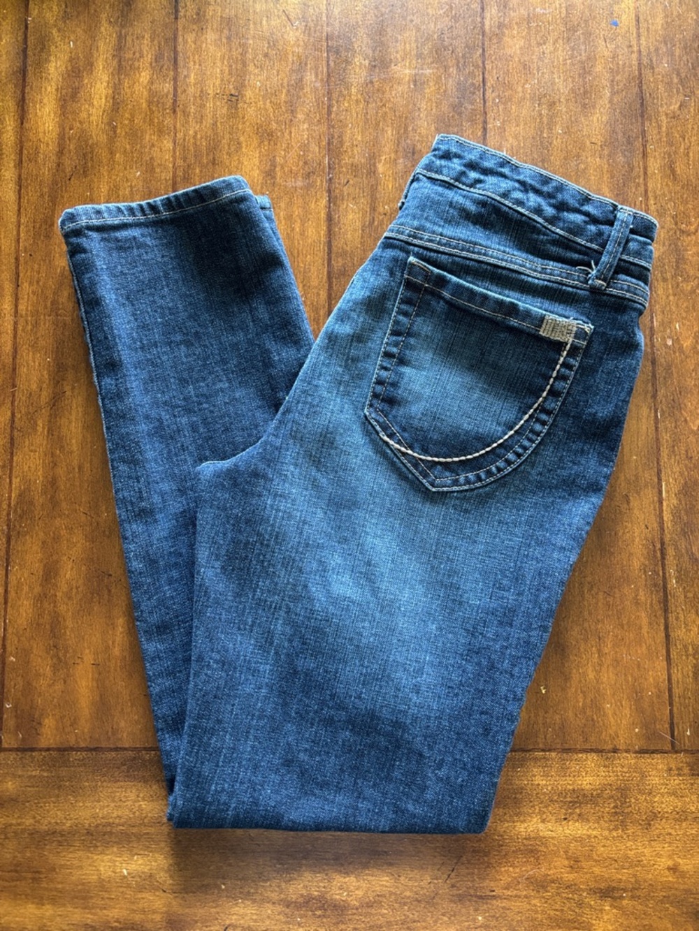 Nine West Dark Blue Denim ankle Jeans with Contrast Stitching. Size 10